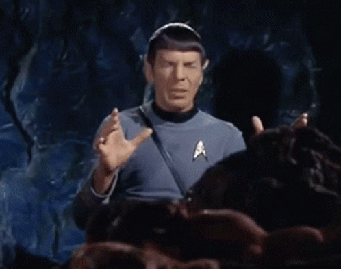 Man in Star Trek Uniform Making Face