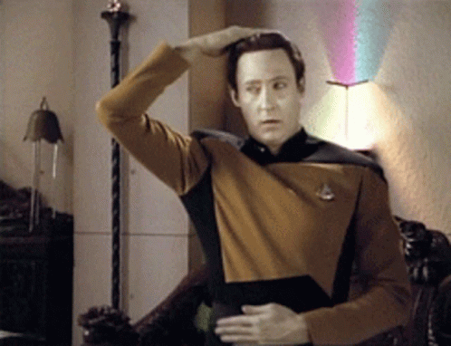 Man in Star Trek Uniform Saluting