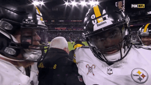 Man in Steelers Helmet