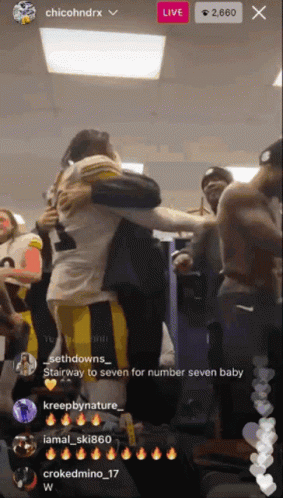 Man in Steelers Shirt Standing in Crowd