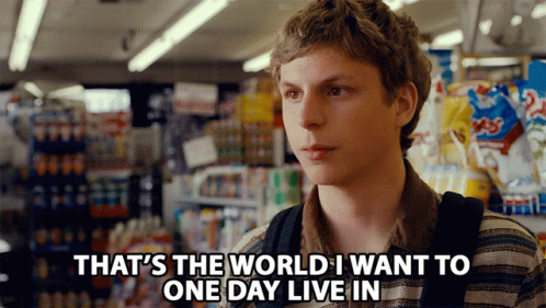 Man in Store Saying That's the World I Want to Live In