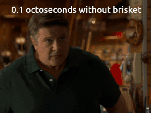 Man in Store with 0.1 Octoseconds