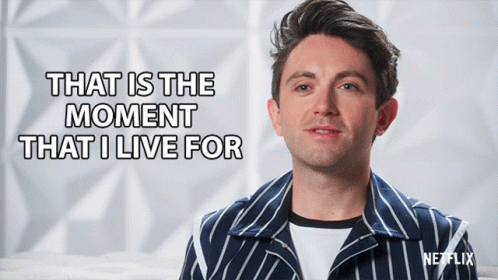 Man in Striped Jacket Says That Is the Moment That I Live For