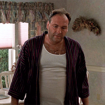 Man In Striped Robe And Tank Top GIF