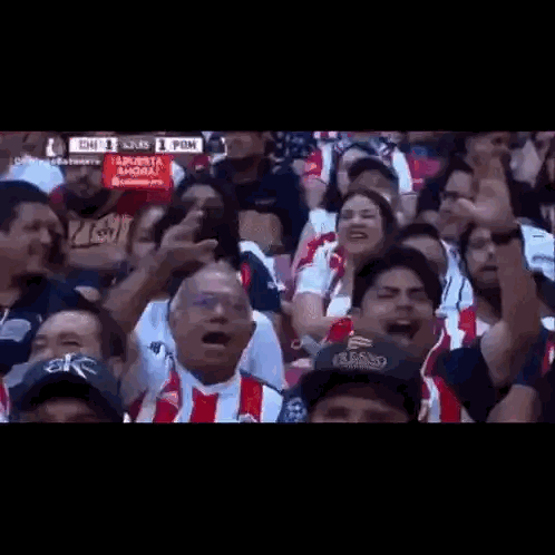 Man in Striped Shirt Holding Cell Phone at Soccer Game