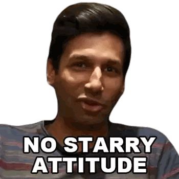 Man in Striped Shirt Saying No