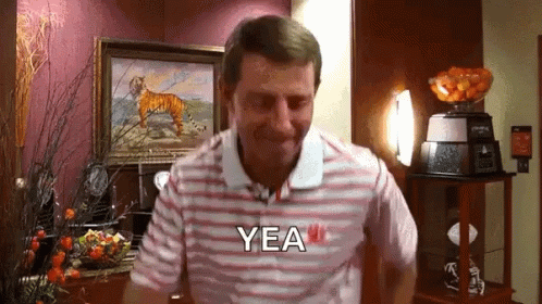 Man In Striped Shirt Saying Yea GIF