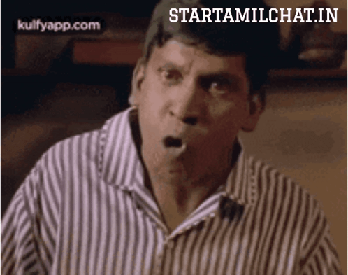 Man In Striped Shirt Surprised GIF