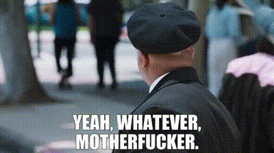 Man in Suit and Beret Saying Yeah Whatever
