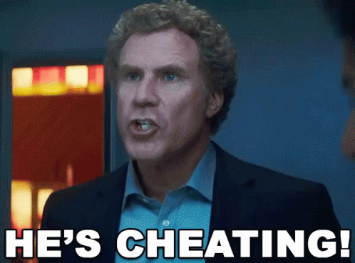 Man in Suit and Blue Shirt Cheating