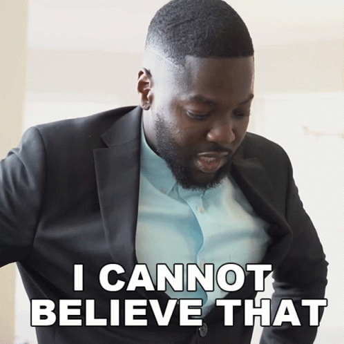 Man in Suit and Blue Shirt Saying I Cannot Believe That
