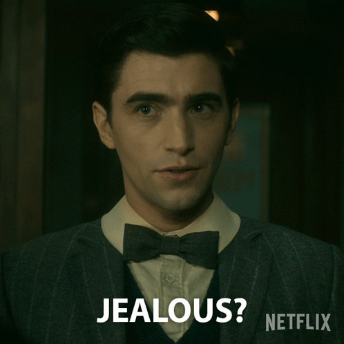 Man In Suit And Bow Tie Jealous GIF