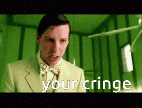 Man in Suit and Bow Tie Saying Your Cringe