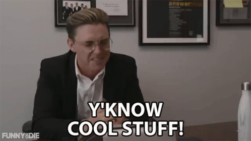 Man in Suit and Glasses Saying Y Know Cool Stuff