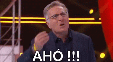 Man in Suit and Glasses Screaming Aho !!!