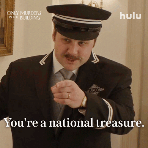 Man in Suit and Hat Says You're a National Treasure Hulu Ad