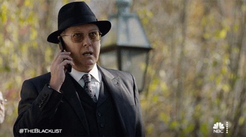 Man in Suit and Hat Talking on Cell Phone #theblacklist
