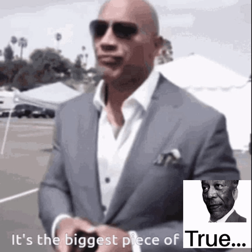 Man In Suit And Sunglasses Says Biggest Piece Of True GIF