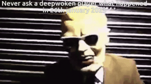 Man In Suit And Sunglasses Says Never Ask Deepwoken Player Jan 26 2023 GIF