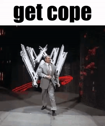 Man in Suit and Tie Before Wrestler Logo