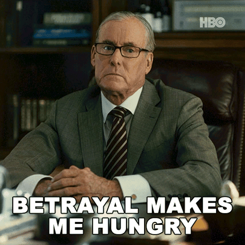 Man in Suit and Tie Betrayal Makes Me Hungry