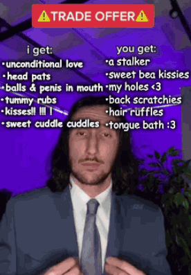 Man In Suit And Tie By Trade Offer Sign GIF