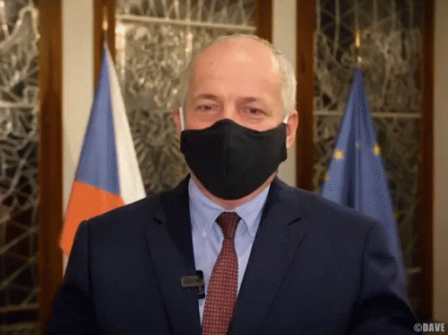 Man In Suit And Tie Face Mask Dave GIF