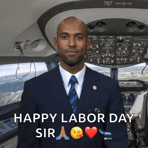 Man in Suit and Tie in Dreamliner Cockpit