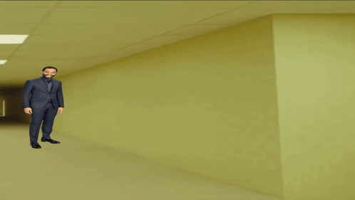 Man in Suit and Tie in Hallway