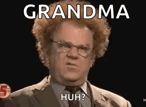 Man in Suit and Tie Making Funny Face Saying Grandma Huh