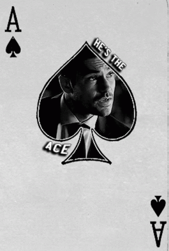 Man In Suit And Tie On Ace Of Spades GIF