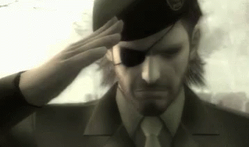 Man in Suit and Tie Saluting With Hat and Eye Patch
