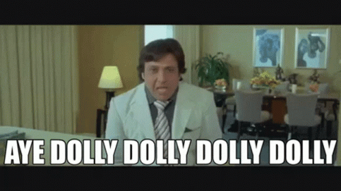 Man in Suit and Tie Saying Aye Dolly Dolly Dolly Dolly