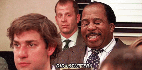 Man in Suit and Tie Saying Did I Stutter