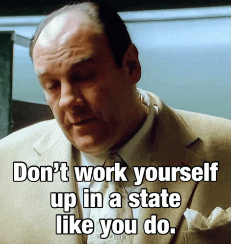 Man in Suit and Tie Saying Don't Work Up