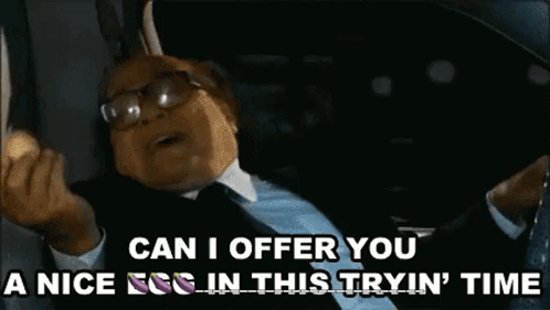 Man in Suit and Tie Saying Egg in Trying Time