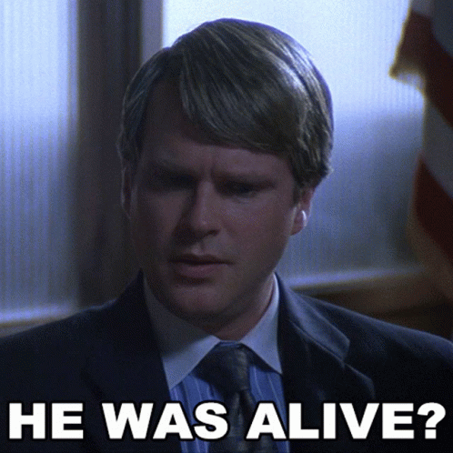 Man in Suit and Tie Saying He Was Alive
