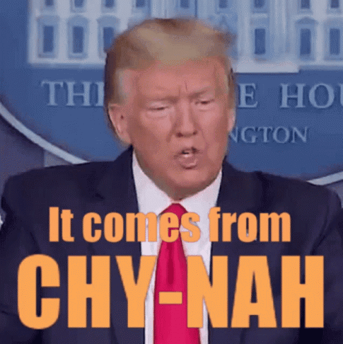 Man in Suit and Tie Saying It Comes From China