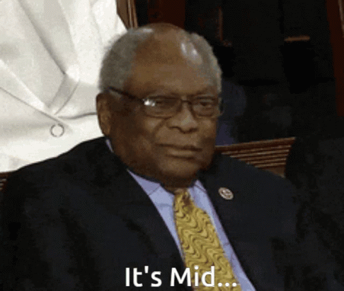Man In Suit And Tie Saying Its Mid GIF