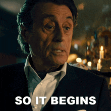 Man in Suit and Tie Saying So It Begins