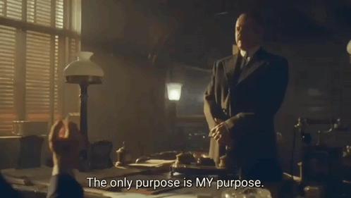 Man In Suit And Tie Saying The Only Purpose Is My Purpose GIF