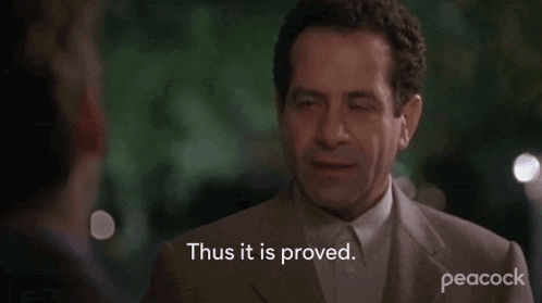 Man In Suit And Tie Saying Thus It Is Proved GIF