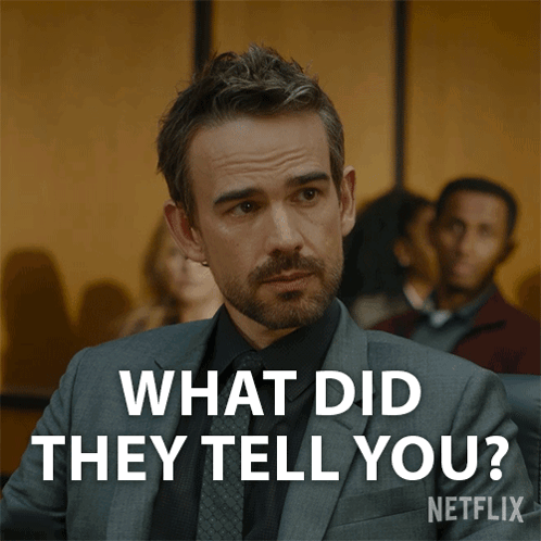 Man in Suit and Tie Saying What Did They Tell You