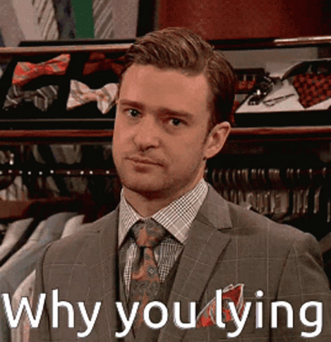 Man In Suit And Tie Saying Why You Lying GIF