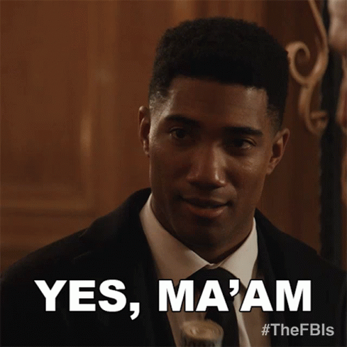 Man In Suit And Tie Saying Yes Ma'am GIF