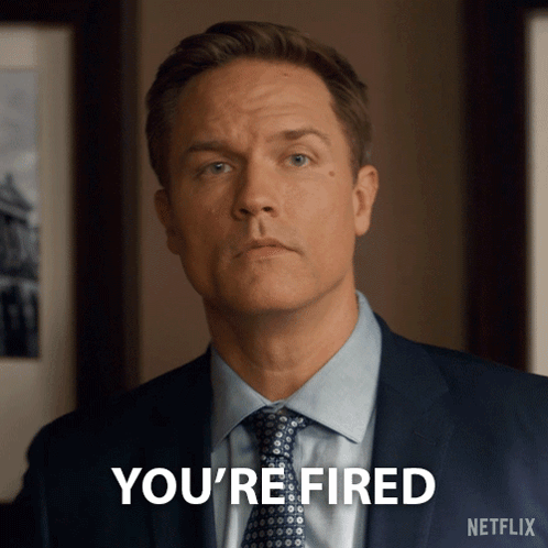 Man in Suit and Tie Saying You're Fired