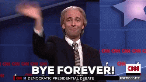 Man In Suit And Tie Says Bye Forever GIF