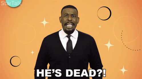 Man In Suit And Tie Says He's Dead GIF