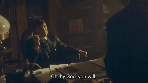 Man In Suit And Tie Says Oh By God You Will GIF