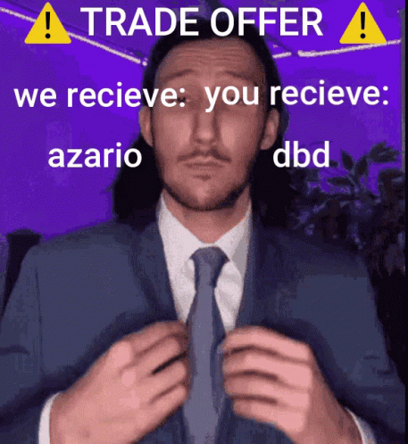 Man In Suit And Tie Says Trade Offer We Recieve You Recieve Azario And Dbd GIF